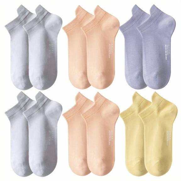 OQRKI 6Pairs Ankle Socks for Women,Womens Ankle Socks Size 7-9,100%Cotton Gym Socks Women