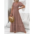 thumbnail image 4 of Redwood V-Neck Flutter Sleeve Maxi Dress With Lace Trim And Smocked Waist, 4 of 18
