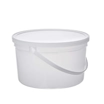 Pail with Handle, HDPE, 4 Quart, Natural, 10 Piece