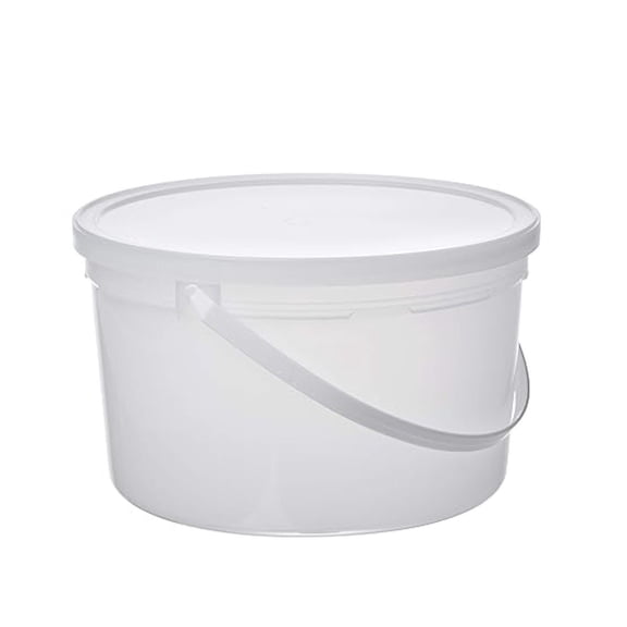 Pail with Handle, HDPE, 4 Quart, Natural, 10 Piece