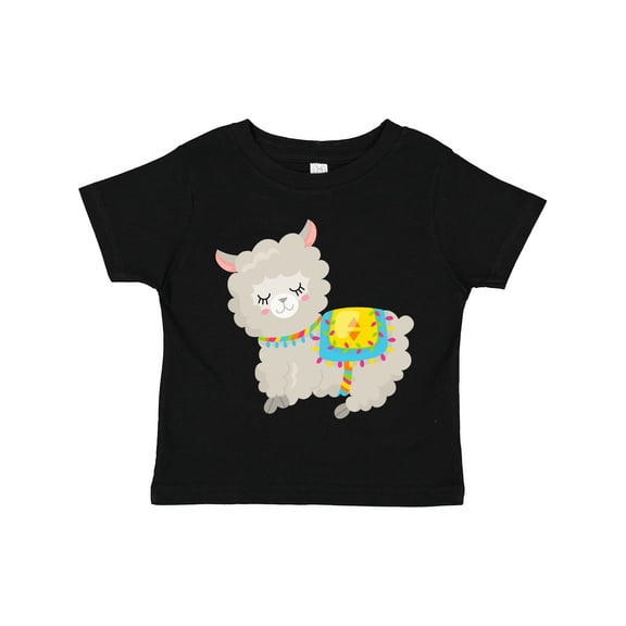 Inktastic Cute Llama with Colorful Blanket Boys or Girls Toddler T-Shirt