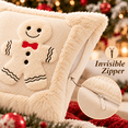 thumbnail image 4 of LOMYOLO Christmas Throw Pillow Covers 20x20IN Set of 2, Soft Faux Fur Holiday Decorative Pillow Covers for Couch Sofa Bed 3D Embroidered Couch Cover Home Decor Pillow Covers - Cute Gingerbread, 4 of 8