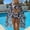 White, variant on TMOYZQ Tankini Swimsuits for Women 3 Piece Boho Drawstring Bikini Set Boy Shorts Summer Beach Bathing Suit with Chiffon Beach Cover Ups