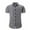Gray, variant on LADIGASU Man Fashion Leisure Button Pocket Flip Collar Lattice Short Sleeve Shirt