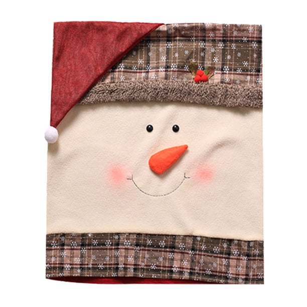 Decoración de Navidad, suministros para vacaciones, fundas para sillas multiusos para comedor, diseño plegable de tamaño compacto, funda Kits de decoración para fiestas Patrón de muñeco de nieve Billuyoard HA069921-02