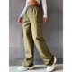 thumbnail image 3 of Pantalones De Mujer, Pantalones Largos De Carga Para Mujer, Cintura Elástica, Dos Bolsillos, Informales Para Vacaciones, 3 of 8