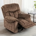 thumbnail image 2 of Manual Rocker Recliner with Massage and Heat, 360° Swivel Rocker Recliner Chair for Living Room, 22.8in Oversized Rocking Recliners for Adults with Cup Holder, Side Pocket, Brown, 2 of 10