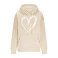 thumbnail image 4 of WRKEKC Sweatshirts for Women Winter Heart Print Casual Loose Hooded Sweatshirt with Pocket Drawstring Long Sleeve Fall Outerwear, 4 of 5