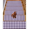 thumbnail image 2 of Purple Checkered Stair Treads for Wooden Steps Indoor Runner Rug Carpet, Farmhouse Buffalo Plaid 10 Pieces Peel and Stick Staircase Step Treads Covers Washable Throw Door Mats, 30"x8", 2 of 6
