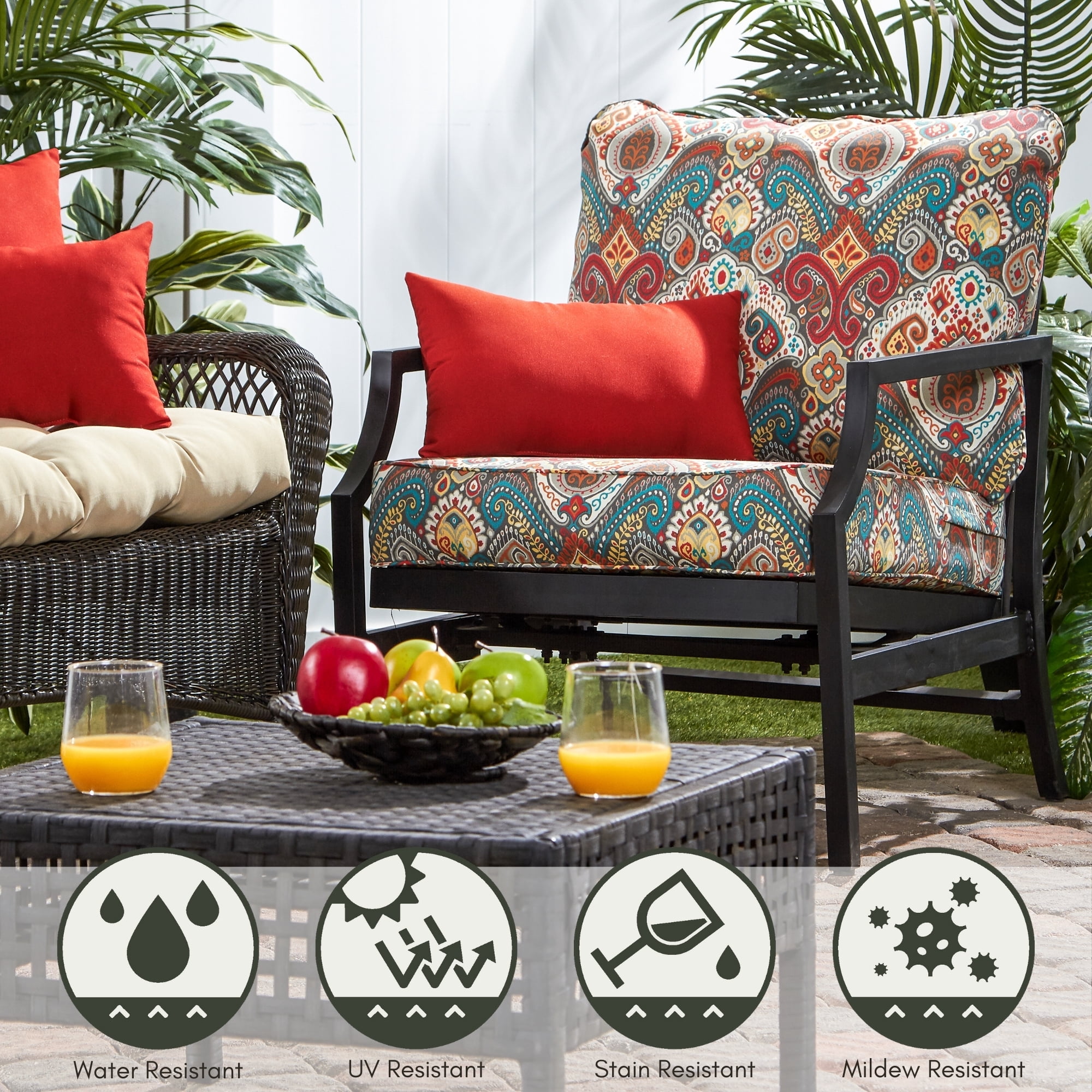 Greendale Home Fashions 24 x 24 in. Asbury Park Premium 2-Piece Deep Seat Cushion Set