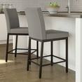 thumbnail image 5 of Amisco Perry 26 In. Counter Stool - Taupe Grey Faux Leather / Dark Brown Metal, 5 of 9