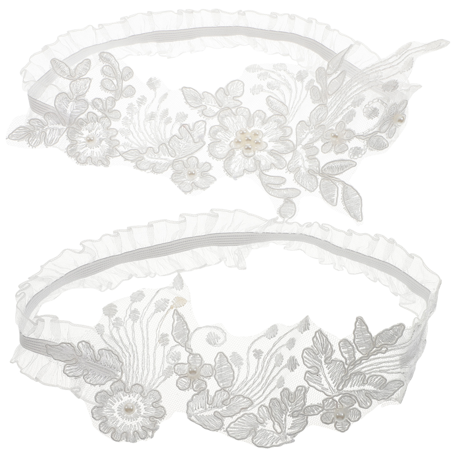 Bridal Wedding Garter – Lace Leg Garter Belt With Floral Accent – For Bride, Something Blue, Toss Or Keep