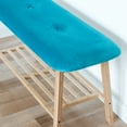 thumbnail image 2 of StorageWorks Tufted Fabric Bench Ottoman Bench, Blue, 2 of 6