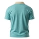 thumbnail image 5 of Camisas de Manga Corta de los Hombres Casual Color Bloqueado Botón de Solapa de Bolsillo Casual Top Transpirable, Manga Corta Tops de Verano para el Ejercicio, 5 of 6
