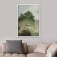 thumbnail image 3 of PixonSign Framed Wall Art Pastel Green Forest Field Clearing Floral/Botanical Nature Artwork Rustic Plant Oil Paintings Modern Scenery Canvas Prints Contemporary for Rooms - 16"x24" White, 3 of 5