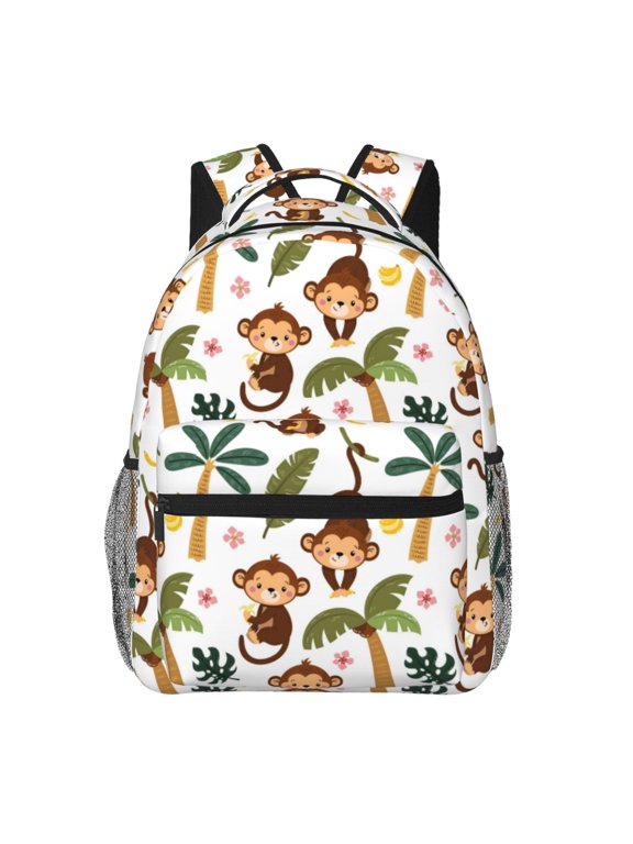 Monkeys Swinging from Palms Backpack, a stylish and functional choice for both men and women, is the perfect basic bookbag for college, work, or travel