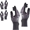 thumbnail image 4 of 3 pares de guantes de trabajo impregnados con nitrilo, guantes de seguridad para almacen de mantenimiento de jardineria, Negro Gris, S esquí esquí Gafas de esquí, 4 of 5