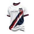 thumbnail image 2 of England 2026 Soccer Cup Fan Jersey for Men, Crewneck Short Sleeve T-Shirt with Red & White Shield Graphic, Lightweight Breathable Athletic Top, 1 PC Deep Red XXXL, 2 of 4