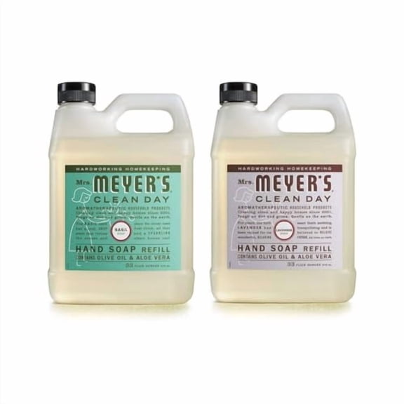 Mrs. Meyer's Liquid Hand Soap Refill Variety Pack, 1 Basil, 1 Lavender, 2 CT