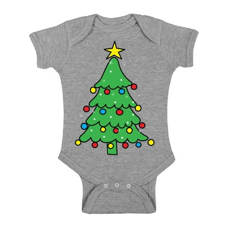 

Awkward Styles Ugly Christmas Baby Outfit Bodysuit Xmas Tree Green Romper
