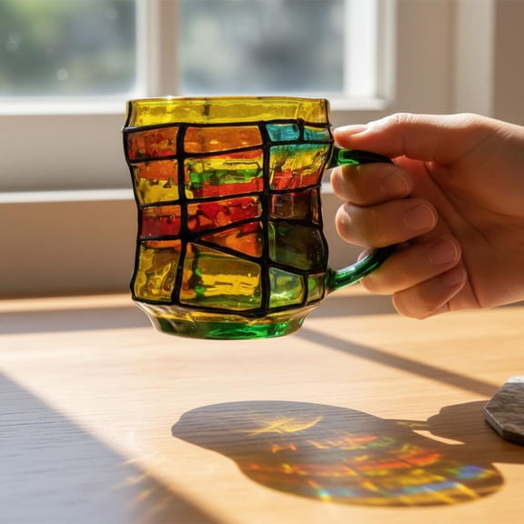 3D Painted Book Mug, 12oz High Borosilicate Heat-Resistant Painted Coffee Cup, Artistic Vintage Book Mug for Readers & Book Lovers