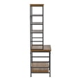 thumbnail image 3 of Rendrick 5-Shelf Metal Bookcase, Dark Oak and Black, 3 of 5