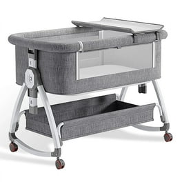 Portable Bassinet Delta Children Deluxe Gliding Bassinet, Silver