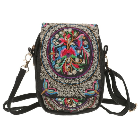 Masteelf Embroidery Phone Bag Outdoor Phone Holder Shoulder Bag Women Phone Pouch Carrier