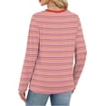thumbnail image 5 of Womens Plus Size Tops, Long Sleeve Shirts for Women Fashion Loose Fit Striped Printed Crewneck T-Shirts Fall Clothes, 5 of 5