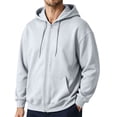 thumbnail image 3 of UDAUDU Mens Casual Cotton Hooded Jackets Collar Drawstring Zip Up Hoodies 2026 Fall Fashion Pullover Sweatshirts Long Sleeve Shirts Light Gray 2XL, 3 of 8