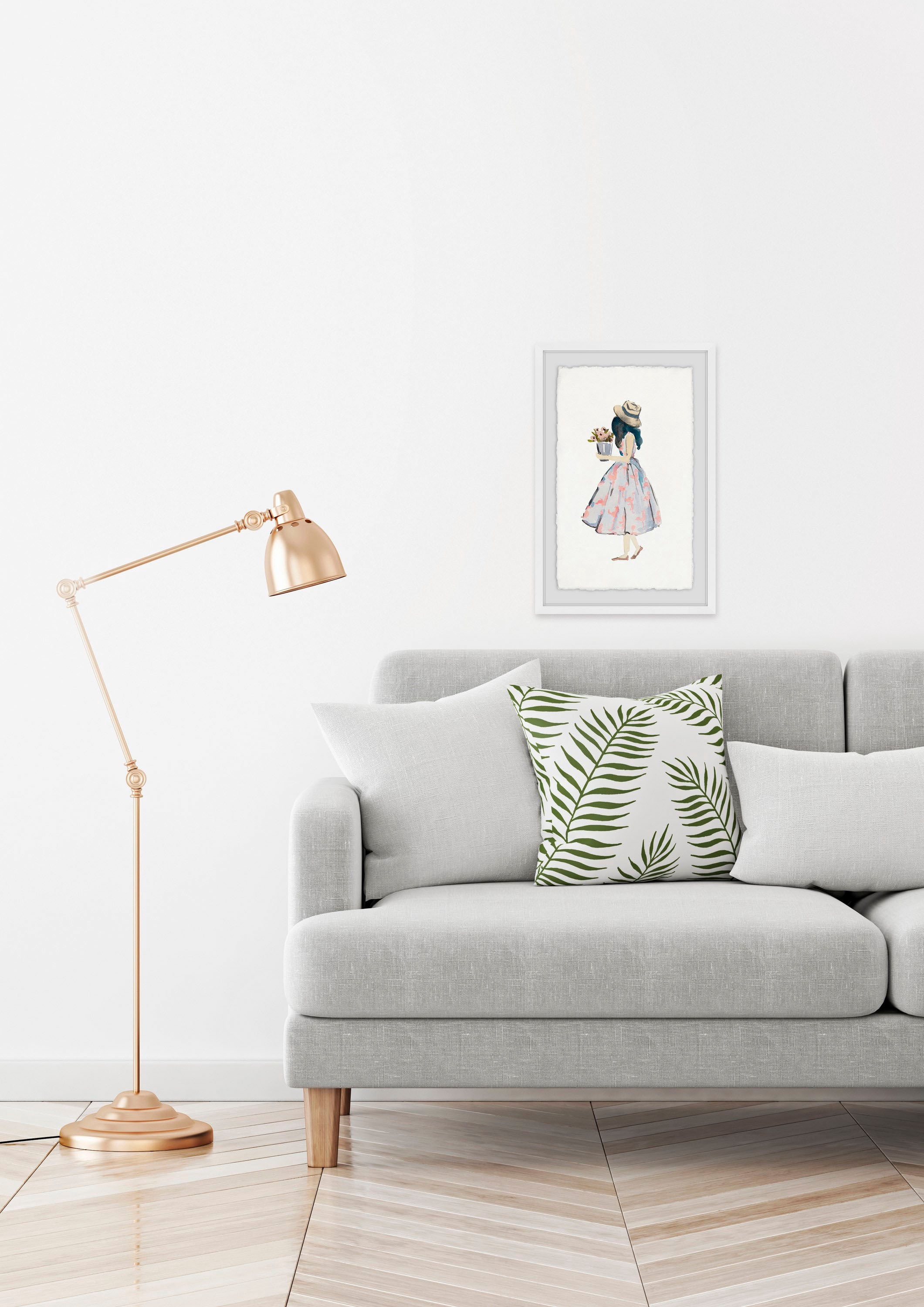 Pink Poodle Dress Framed Painting Print