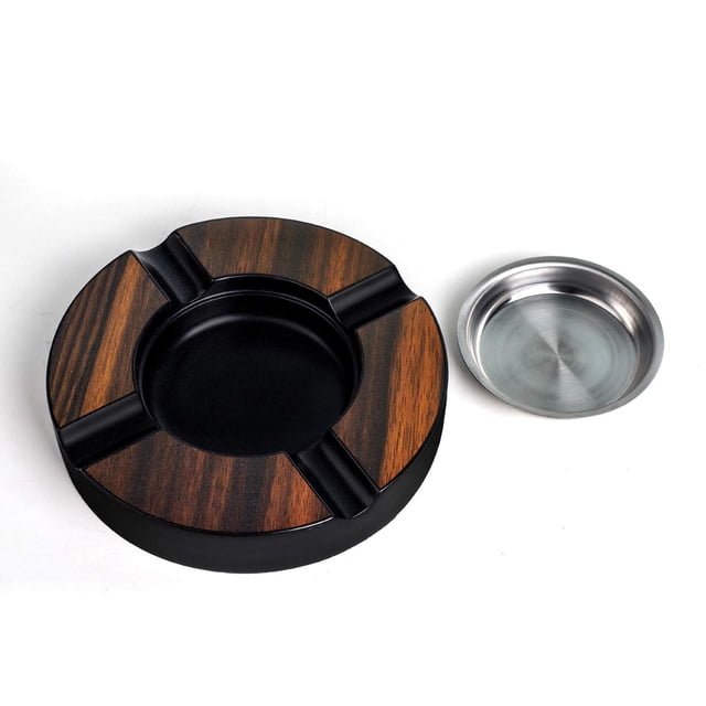 PREMIUM CIGAR ASHTRAY WITH 4 CIGAR HOLDER SLOTS | WOODEN CIGAR ASHYTRAYS OUTDOOR WITH ELEGENT FINISH | BEST MENS GIFT | CIGAR GIFTS FOR MEN | CIGAR ASHTRAY OUT DOOR PATIO