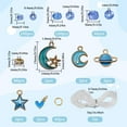thumbnail image 2 of 1 Box 550pcs Blue Themed Beads Glass Beads Kit with Charms Round Crystal Loose Beads Moon Star Enamel Pendants Rhinestones Spacer Beads for Jewelry Making Supplies DIY Bracelet Necklace Craft, 2 of 6