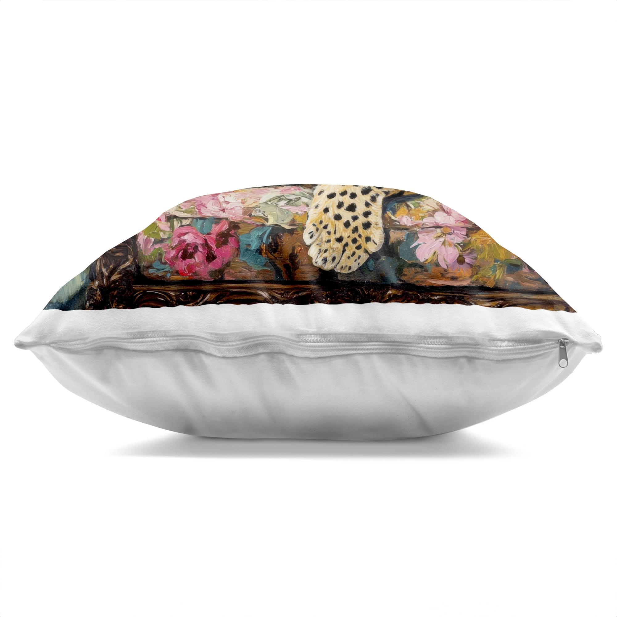 Stupell Industries Fashionable Leopard on Floral Sofa Decorative Printed Throw Pillow, design by Petal Prints Design, 18 x 7 x 18