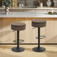 thumbnail image 2 of HOMCOM Bar Stools Set of 2, Swivel Barstools with Storage, Footrest, Brown, 2 of 10