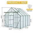 thumbnail image 4 of CoSoTower 8X8 FT Double Door Polycarbonate Greenhouse Raised Base and Anchor Aluminum Heavy Duty Walk-In Greenhouses for Outdoor Backyard in All Season,Green, 4 of 8