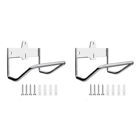 2X Ladder Rack Hanger, Ladder Storage Hook Wall Mount Multi-Purpose Garage Utility Rack Heavy Duty,2 x Ladder Rack Hanger,Silver