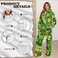 thumbnail image 7 of SCRAWLGOD St. Patrick's Day Vintage Four Leaf Clover Yellow Green Womens 2 Piece Outfits Sweatsuit Turtleneck Pullover Sweatshirt Joggers Pants Tracksuit Set Fashion Casual Matching Lounge Sets, XL, 7 of 7