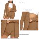 thumbnail image 4 of Conjunto de pantalones cortos con capucha y cremallera, manga larga, poliéster, transpirable, conjunto de salón de 2 piezas para mujer para correr, color caqui L, 4 of 5