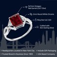 thumbnail image 2 of Gem Stone King 2.67 Cttw Red Garnet 3-Stone Ring for Women | 925 Sterling Silver | Emerald Cut 9X7MM | Gemstone Birthstone | Wedding Engagement Anniversary Promise Ring for Women| Size 8, 2 of 5