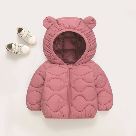 Little Boys Girls Puffer Coat Winter Coat Baby Hoodie with Bear Ear Lightweight Puffer Jacket for Baby Boys Winter Coat Winter Baby Girl Clothes 18-24 Months