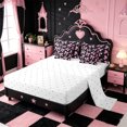 thumbnail image 3 of Erosebridal Pink Coquette Bow 7-Piece Bedding Comforter Set For Girls,Cartoon Plaid Print Bowknot King Bedding Sets For Kids,Reversible, 3 of 7