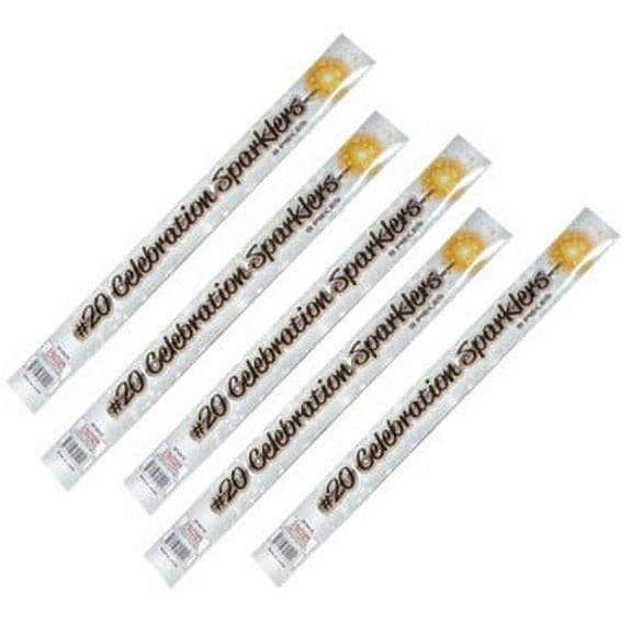 72pc #20 Gold Wedding Sparklers 9 Packages of 8 Sparklers