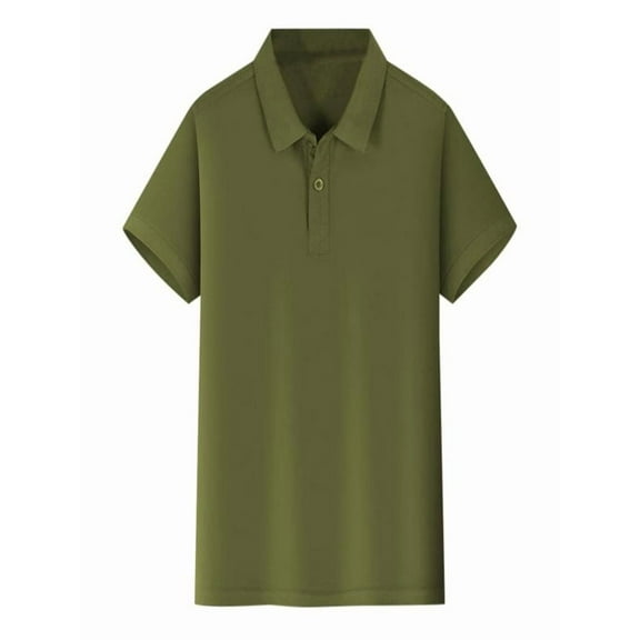 Summer Kids Boys Girls Polo Short Sleeve Shirt Button Closure Comfortable & Soft Pique Fabric,M,Army Green