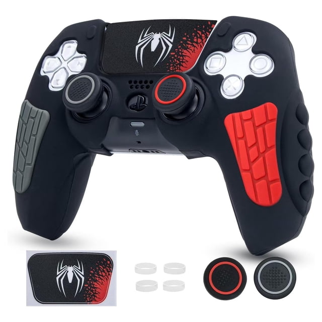 Cover Case For PlayStation 5 Controller, Anti-Slip Silicone Cover Skin Compatible With PS5 Dual Sense Controller With Thumb Grip Caps, Joystick Protectors And Cover Wrap Sticker