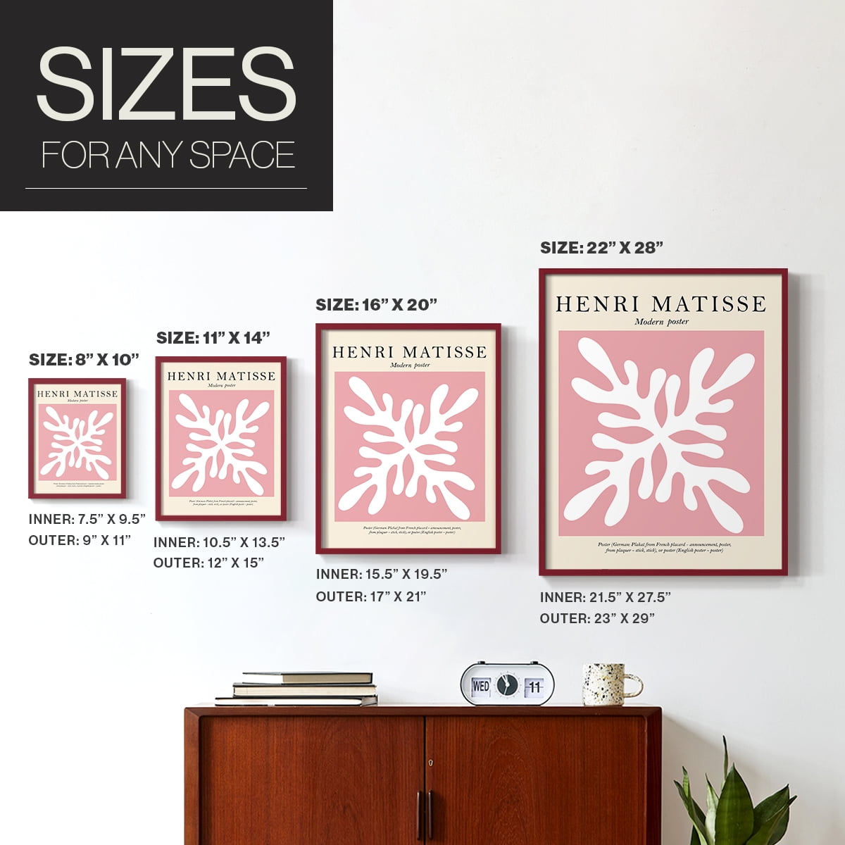 Matisse CXXX Framed Print in Red Solid Wood 8 x 10 Framed Print
