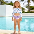 thumbnail image 2 of Shadoumai Girls Two Piece Swimsuits For Kids UPF 50 Sun Rash Guard And Swim Shorts For Beach Pool Water Play, 2 of 4
