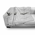 thumbnail image 3 of Crane Soft Flannel Fleece Blanket, Greyscale Bird Drawings from Different Sides Outline and Silhouette Pattern Print, Cozy Plush for Indoor and Outdoor Use, 50" x 60", Grey and White, by Ambesonne, 3 of 6