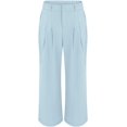 thumbnail image 4 of Women's High Waist Formal Pants Casual Commuting Temperament Slim Button Straight Pants Comfy Wide Leg Pants with Pockets, 4 of 6