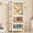 Freestanding + Cream White + Polypropylene + Plastic + Polypropylene, variant on Portable Wardrobe Closet with Magnetic Doors, 4 Cubes & Hanging Rod, 10 Hangers, Cream White Plastic Storage Cabinet for Bedroom